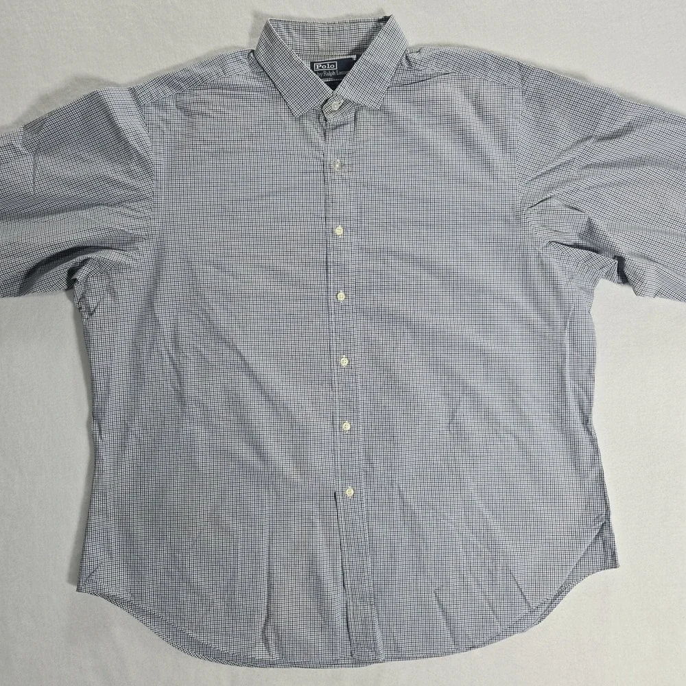 Polo Ralph Lauren Estate Shirt Mens 18 2XL Blue Classic Fit Button Up